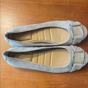 Kelly & Katie Gray Flats with Metallic Accents